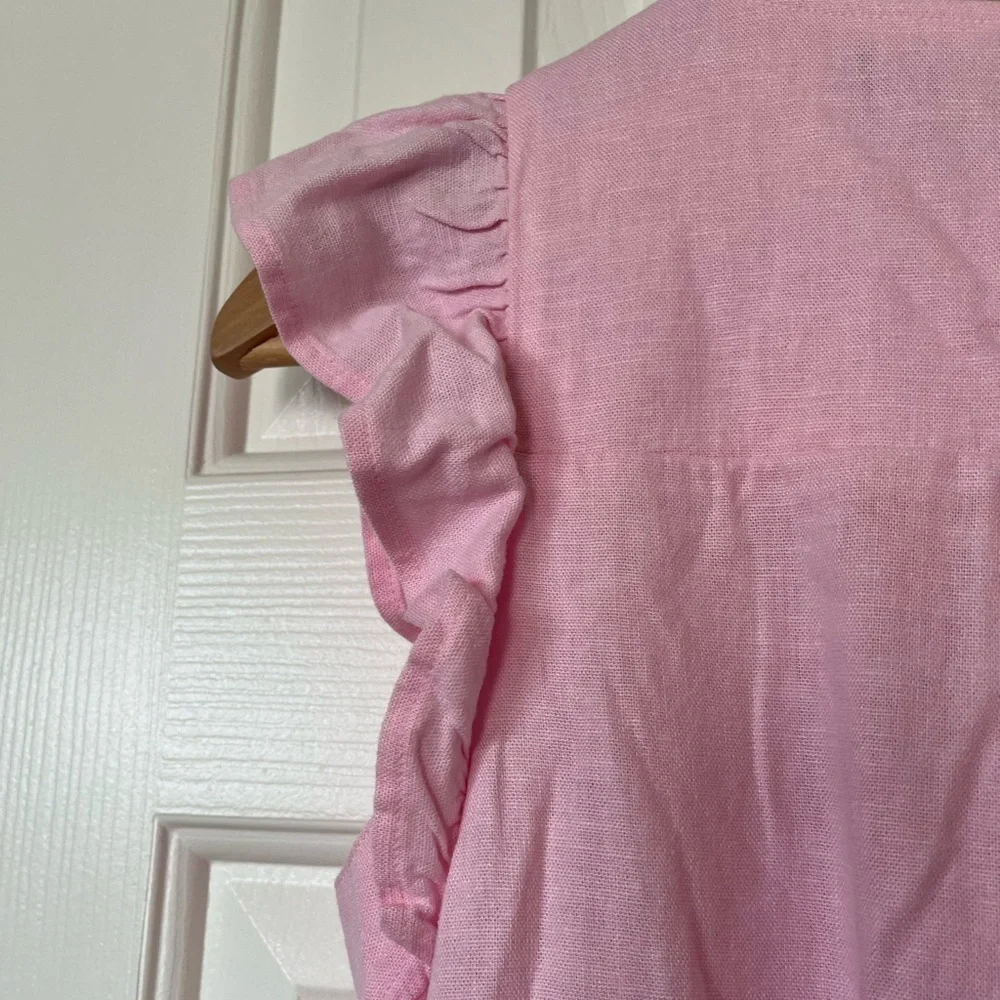 J. Crew pink linen swing dress in 00P